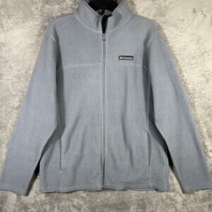 Columbia Sportswear Men's M Sweatshirt Jacket Full Zip Fleece Blue Logo